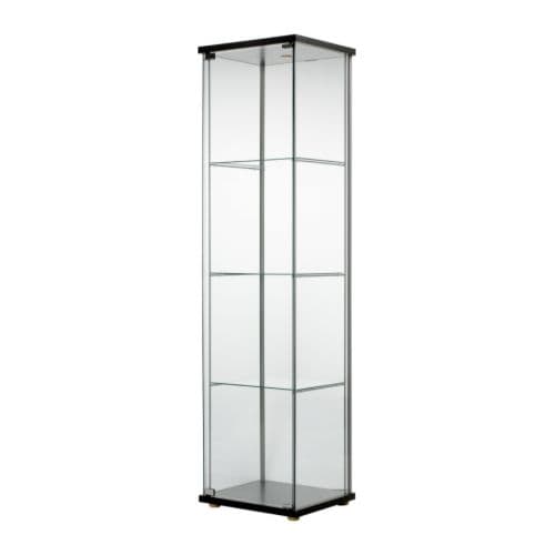 DETOLF Glass-door cabinet - black-brown - IKEA