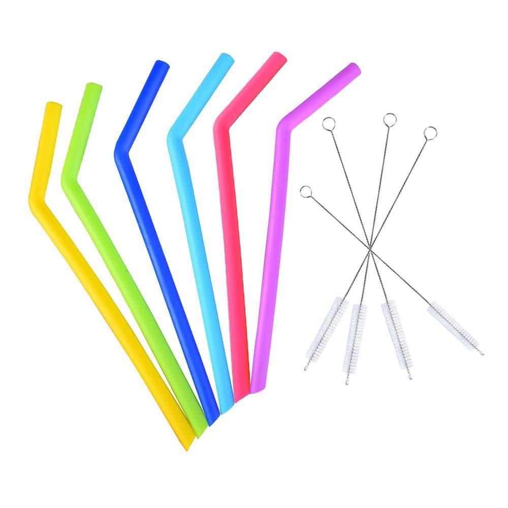 Reusable Smoothie Silicone Straws Extra long Flexible Straws .well ...