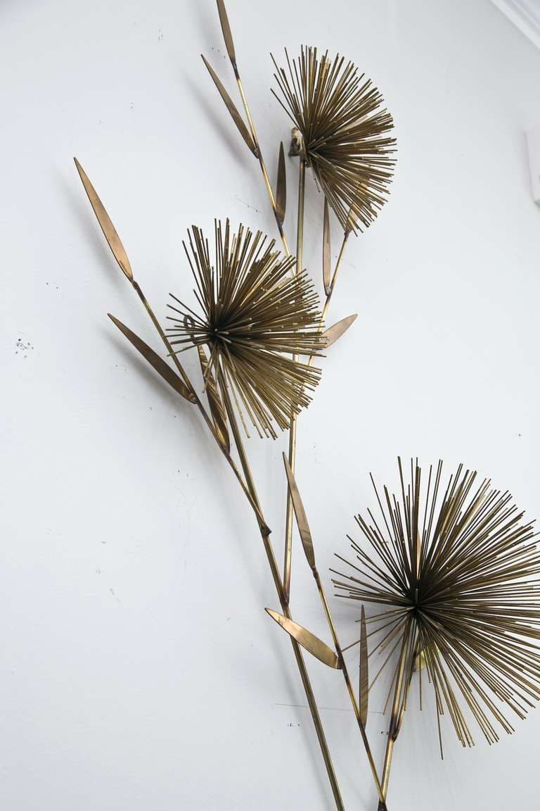 Mid-Century Curtis Jere Dandelion Wall Sculpture at 1stDibs