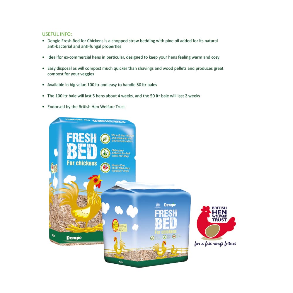 Dengie Fresh Bed For Chickens 100L (20kg) - Straw - Farm & Pet Place