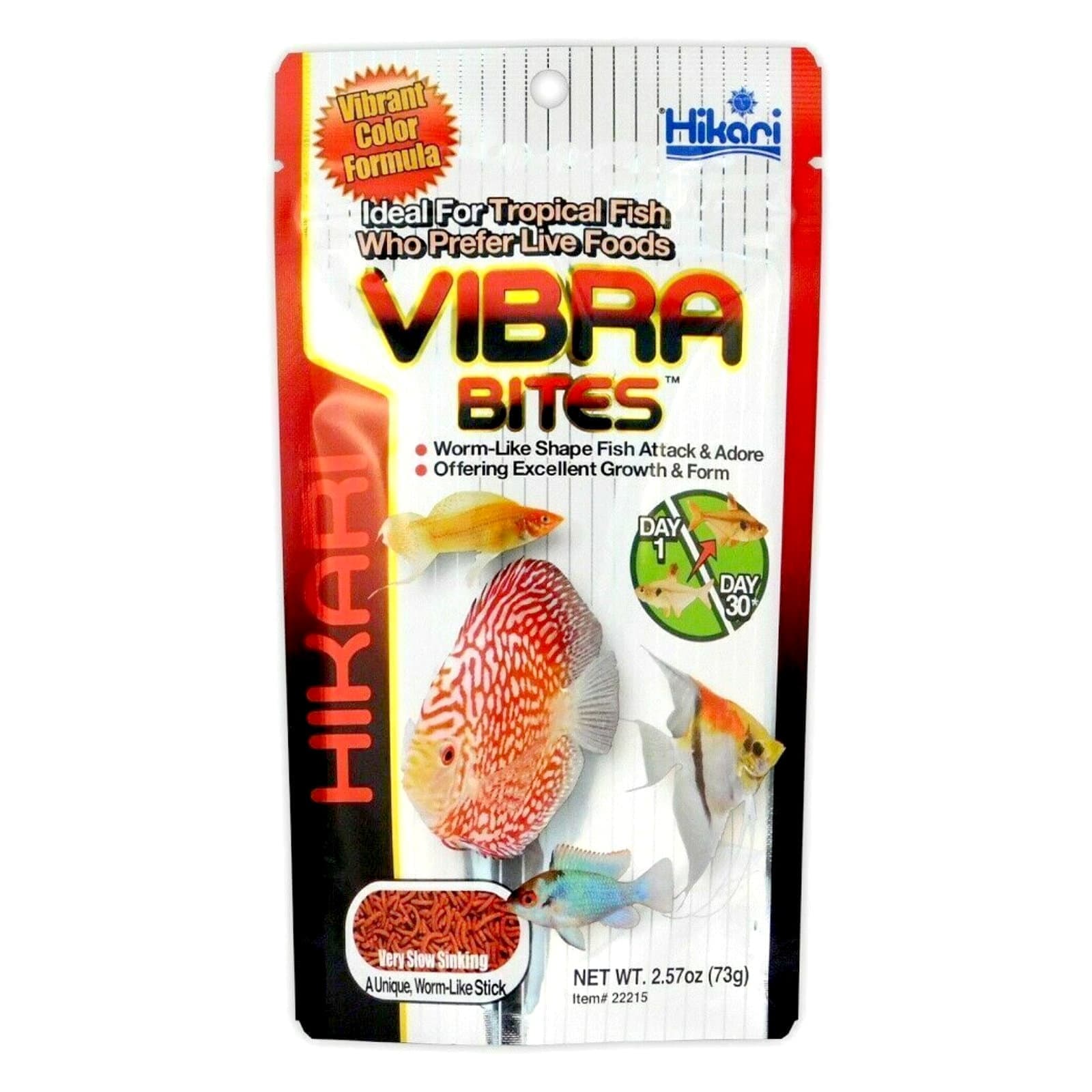 Hikari Vibra Bites 73g Very Slow Sinking Worm-like Sticks Colour ...