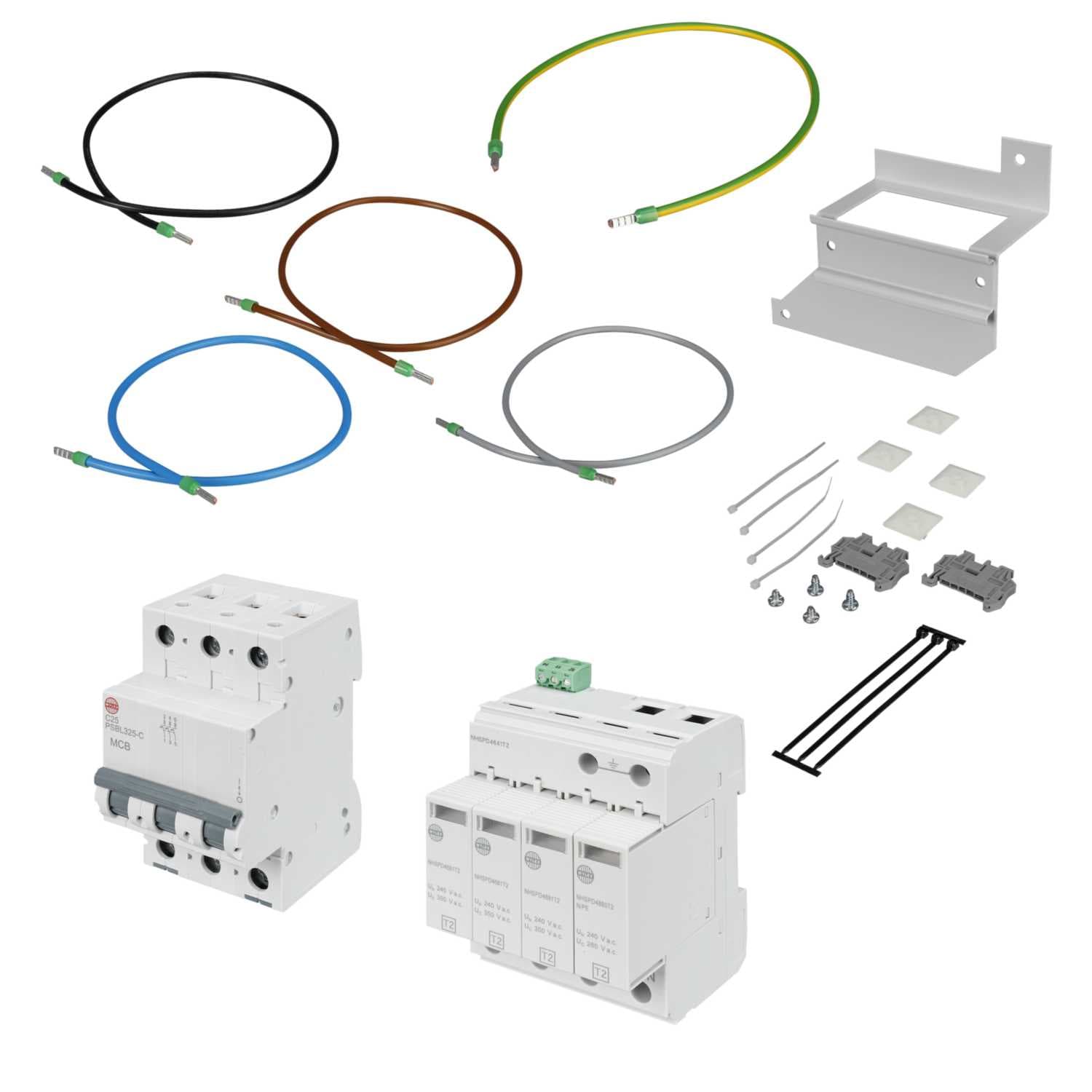 Wylex 40kA 4 Module 3 Pole and Neutral Type 2 Surge Protector Kit ...