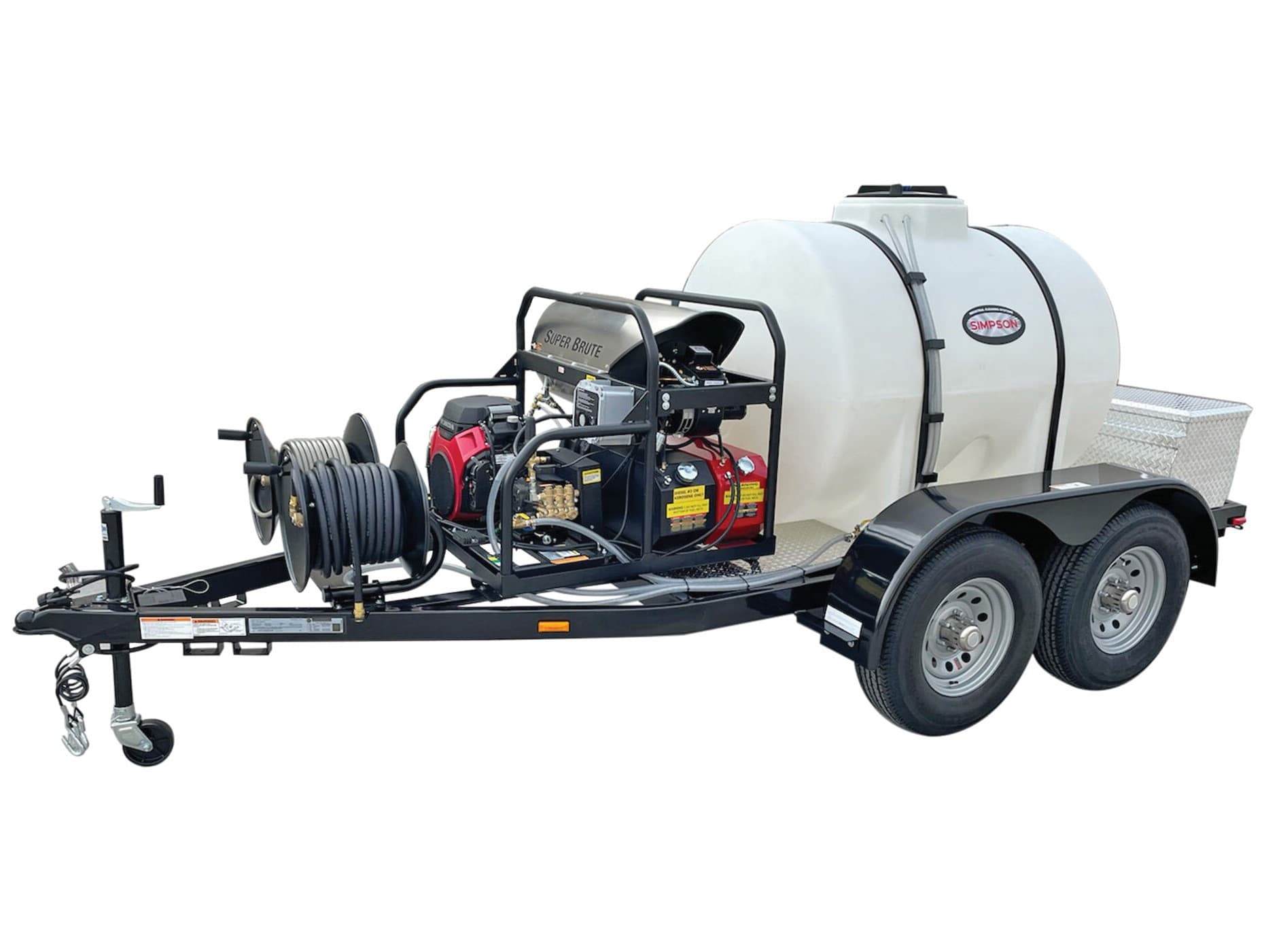 Pressure Wash Trailer Unit, Hot Water, 525 Gallon Tank, Comet Plunger ...