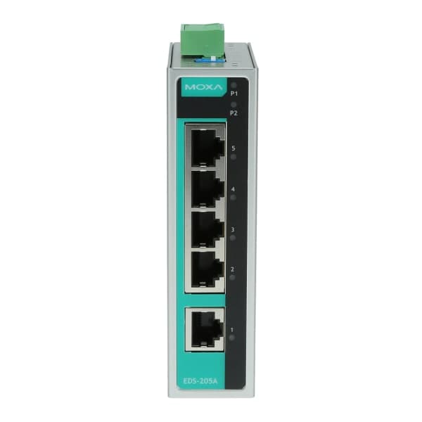 Moxa - EDS-205A - Ethernet Switch, Unmanaged, 5 Port, IP30 aluminum ...