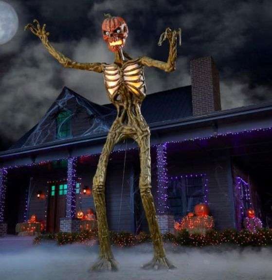 Home Accents Holiday 12 ft Giant-Sized Inferno Pumpkin Skeleton with ...