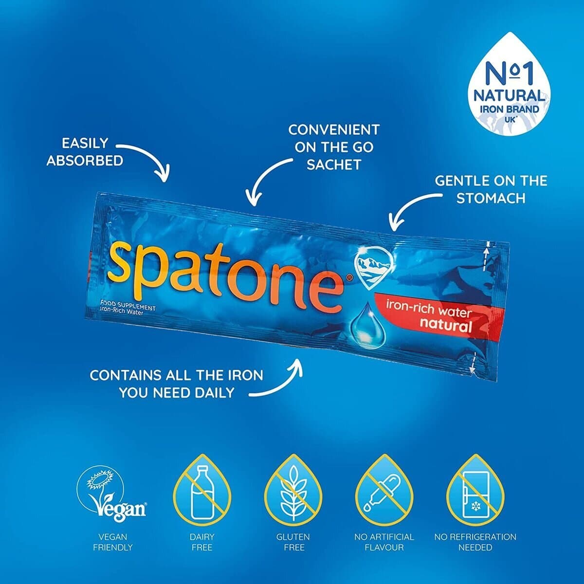 Spatone Iron-Rich Water Natural - Original Flavour - 14 Sachets