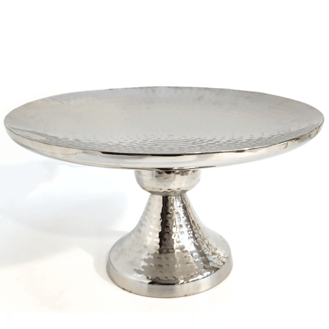 Silver Round Hammered Cake Stand – beuniqueleb