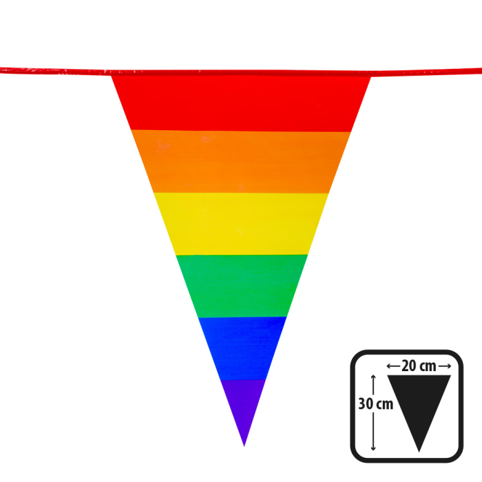 Rainbow PE bunting 10m: Pride & Rainbow theme | Boland
