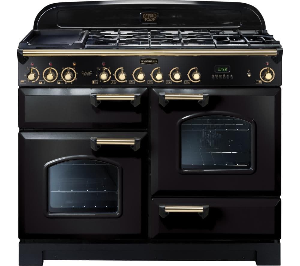 Buy RANGEMASTER Classic Deluxe 110 Dual Fuel Range Cooker - Black ...