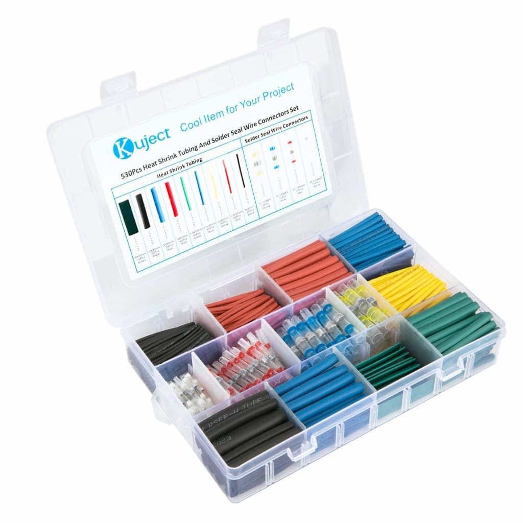 Kuject Self-Solder Wire Connectors and Heat Shrink Tubing 530-Piece Kit ...