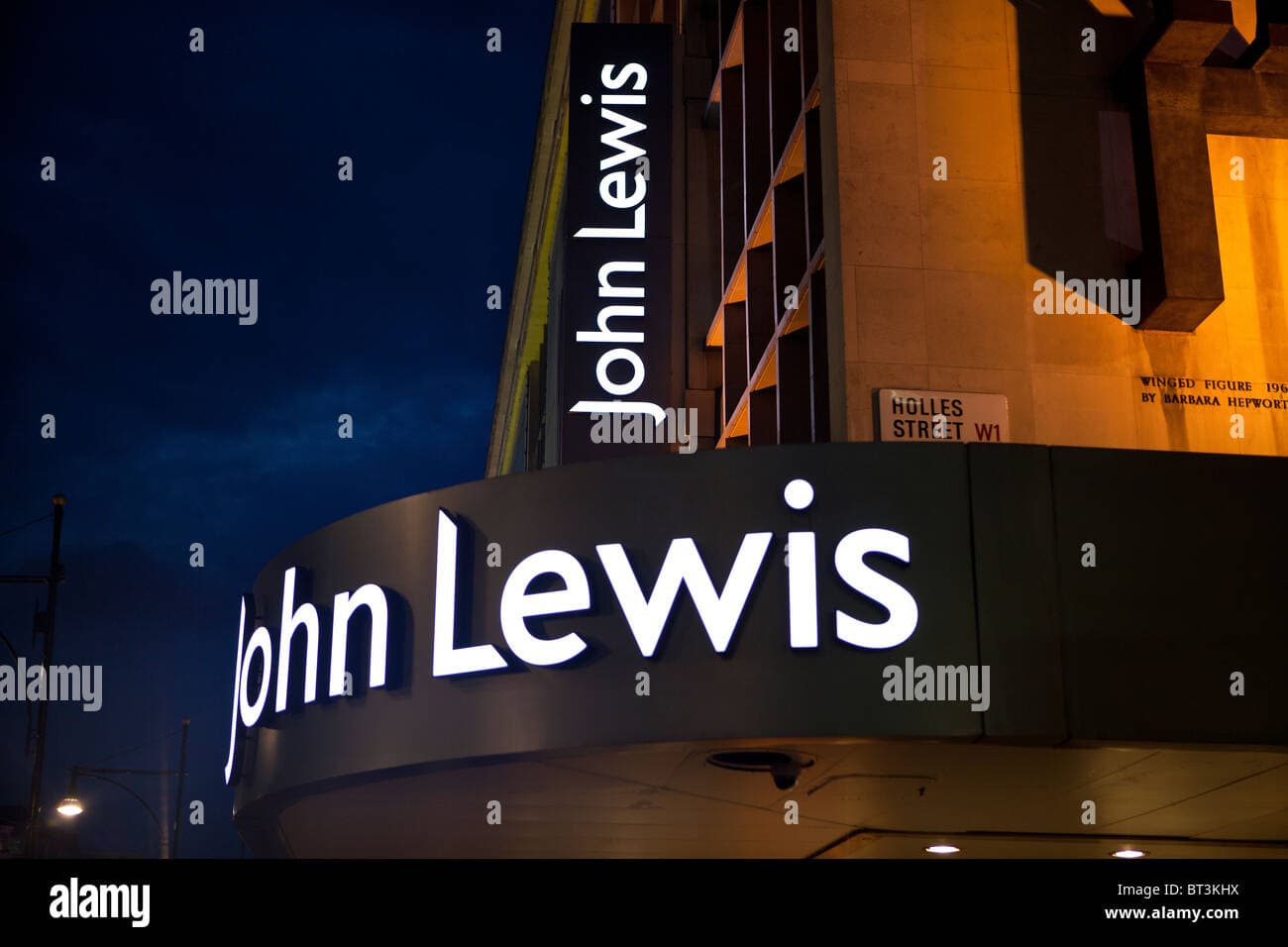 Neon John Lewis Shop Sign, Oxford Street, London Stock Photo - Alamy