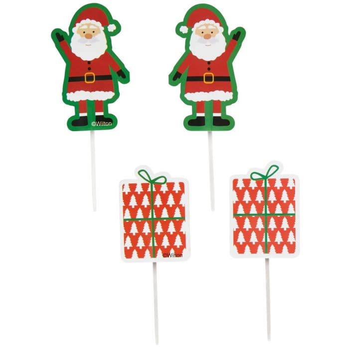 Bestel Wilton Treat Picks Santa Claus pk/12 bij Cake, Bake & Love