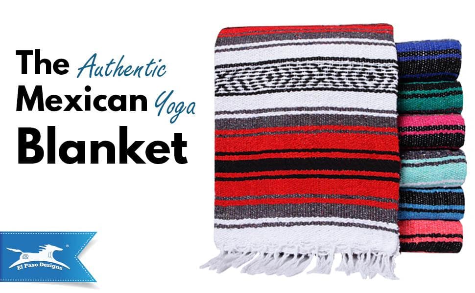 Amazon.com: El Paso Designs Mexican Serape Yoga Blanket - 84 x 60 ...