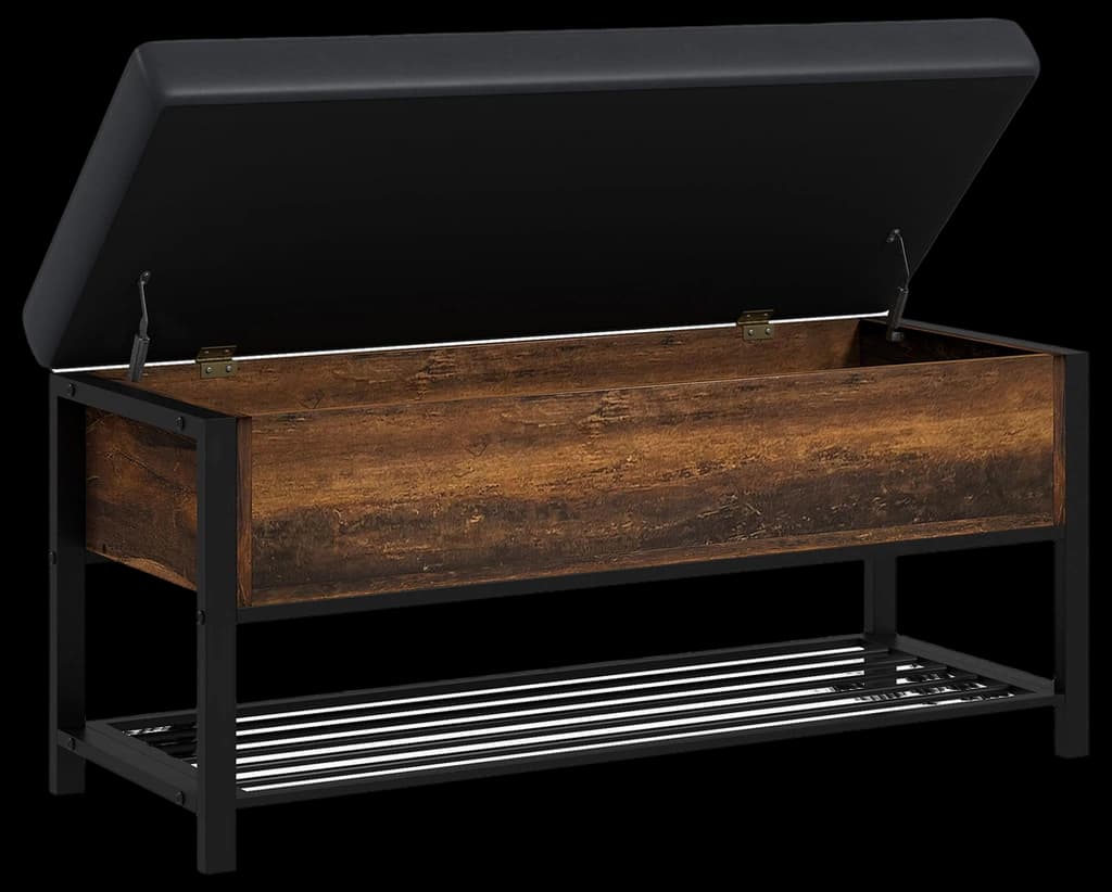 HOMCOM Shoe Bench with Flip-up Lid, Upholstered Entryway Bench Seat ...