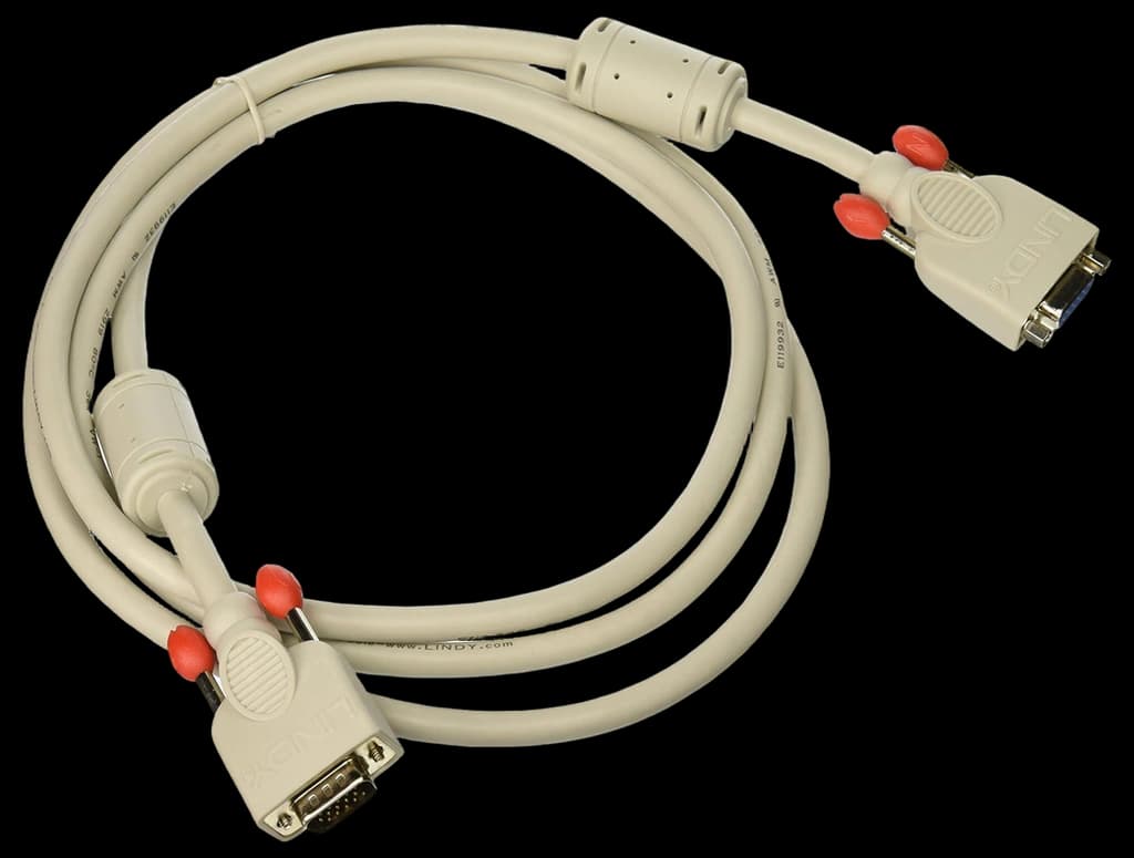 Lindy 2m VGA Cable - Premium SVGA Monitor Extension Cable, Gray (37362 ...