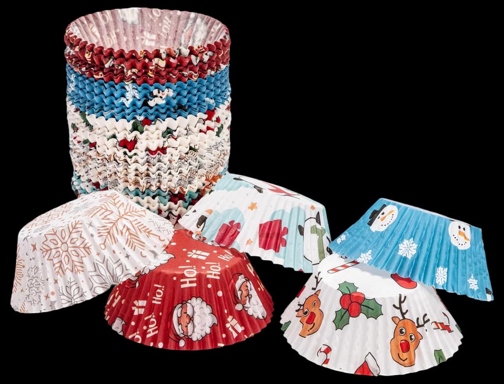 Bake Choice 400 Pcs Christmas Cupcake Cases with 12 Pcs Cupcake Toppers ...