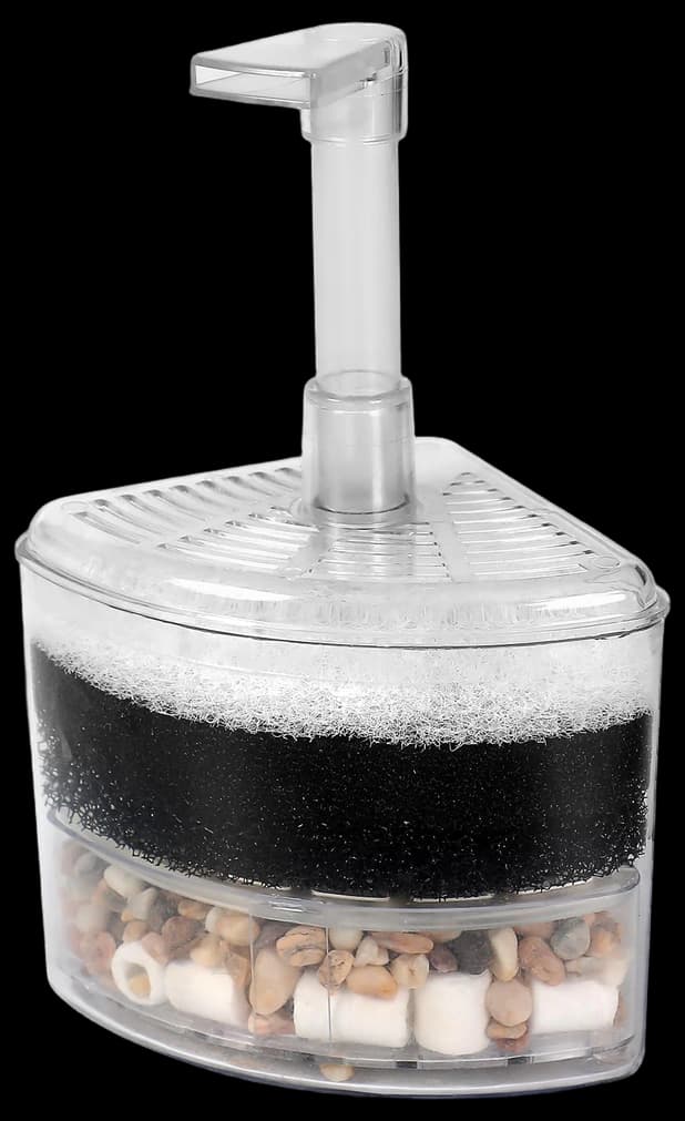 AQUANEAT Aquarium Air Driven Corner Sponge Filter, for Fry Shrimp Nano ...