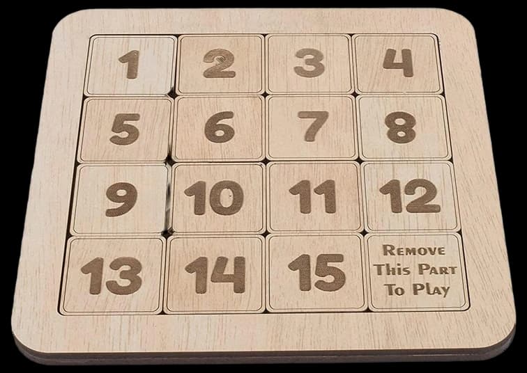 PreBuy Wooden Number Slide Fifteen Puzzle for Kids and Adults, Brain ...
