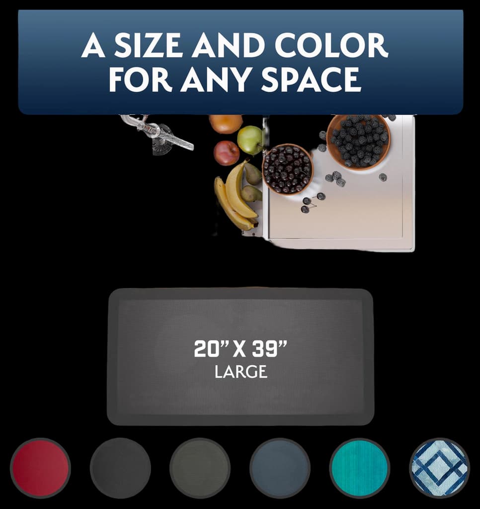 Sky Solutions Anti Fatigue Floor Mat - 3/4" Thick Cushioned Kitchen Rug ...