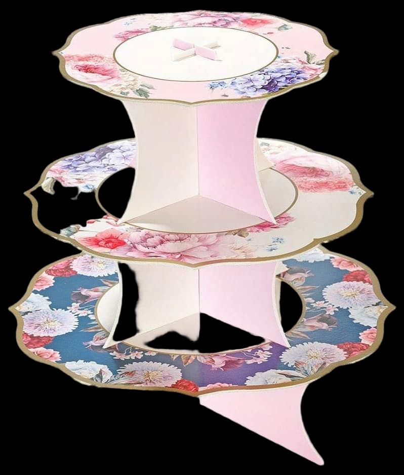 Talking Tables Reusable Floral 3 Tier Cake Stand for Mother's Day ...