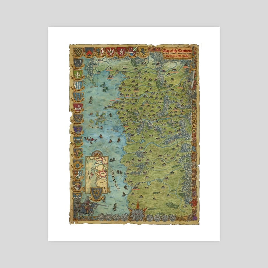 THE WITCHER CONTINENT MAP, an art print by Moreno Paissan - INPRNT