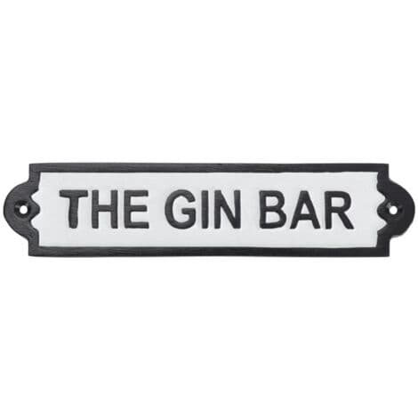 "The Gin Bar" - Wall Sign - Cast Iron - L1 x W5 x H22 cm