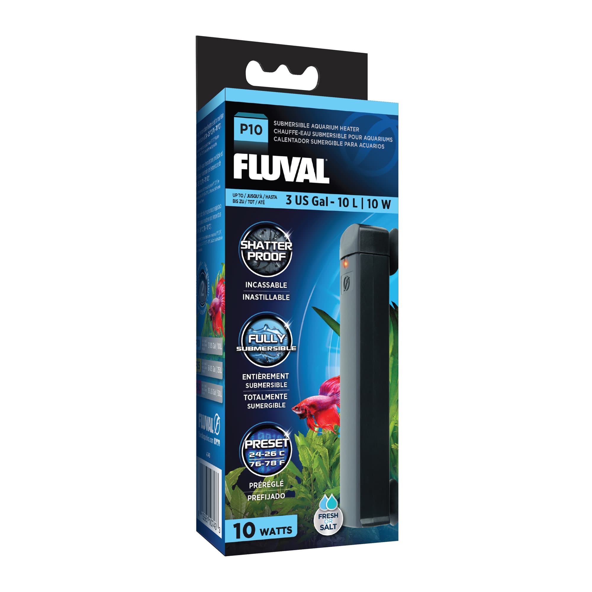 FLUVAL Fluval P10 Submersible Aquarium Heater - 10 W - Rick's Pet ...