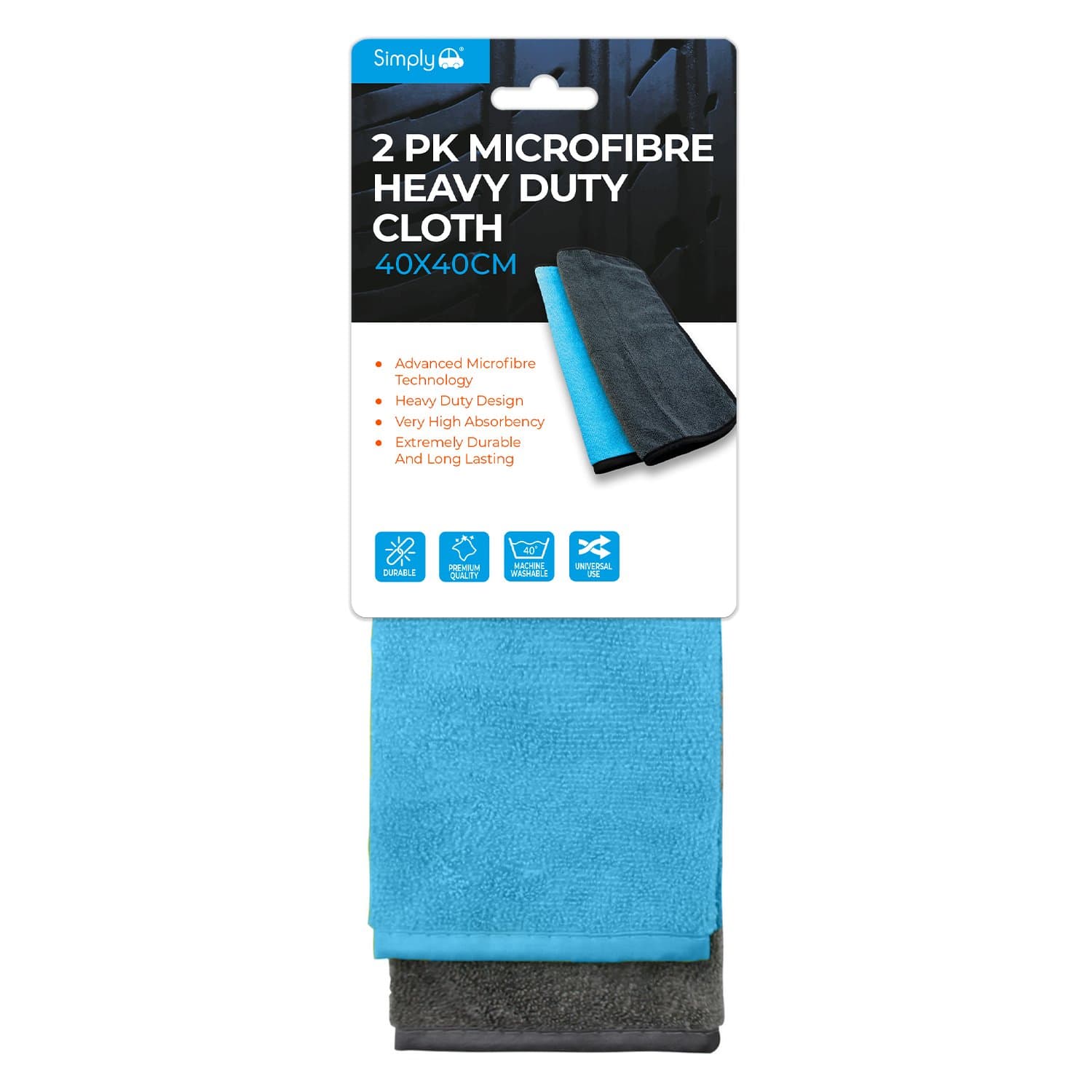 2PK Microfibre Heavy Duty Cloth | Simply Brands | Private Label