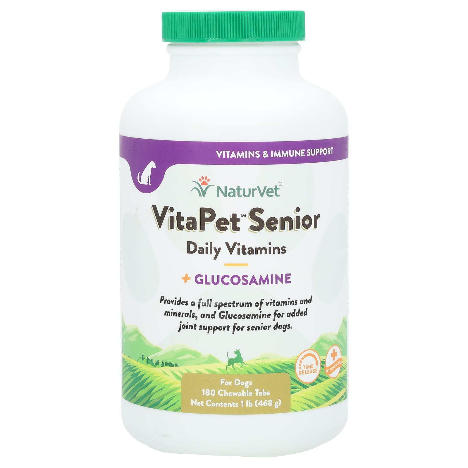 NaturVet, VitaPet Senior, Daily Vitamins + Glucosamine, For Dogs, 180 ...