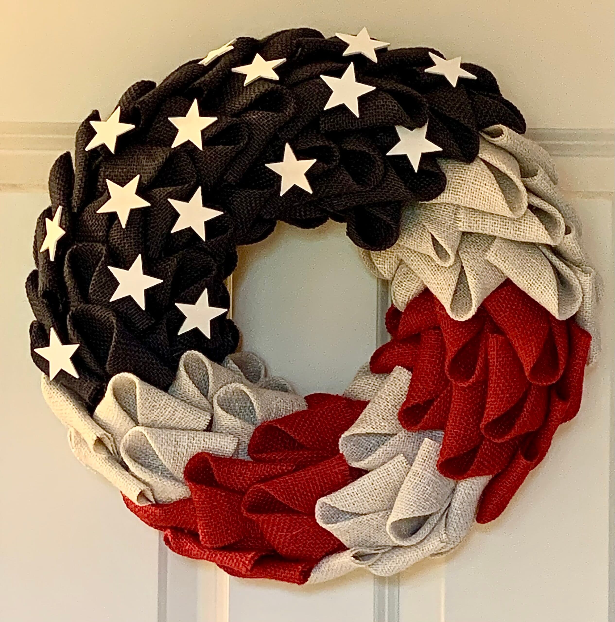 Patriotic Burlap Wreath | Comfort and Joy Home Dec…