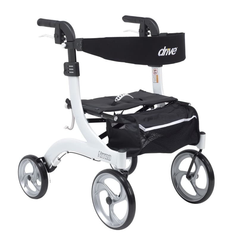 Drive Medical Nitro Euro Style Walker Rollator Hemi Height White