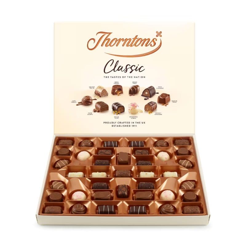 Thorntons Classic Collection Of Milk, Dark & White Chocolate 449g ...