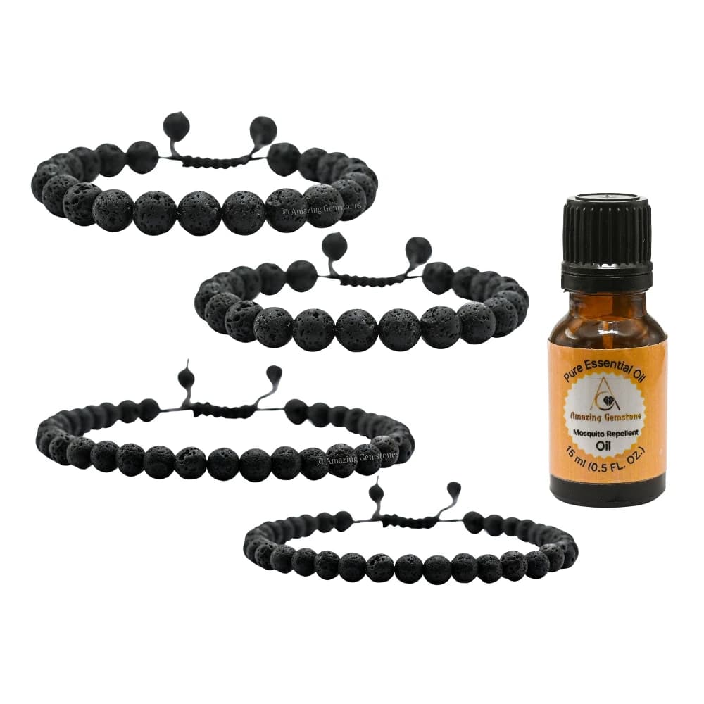 Lava Stone Mosquito Repellent Bracelet - Free Essential Oil - Amazing ...