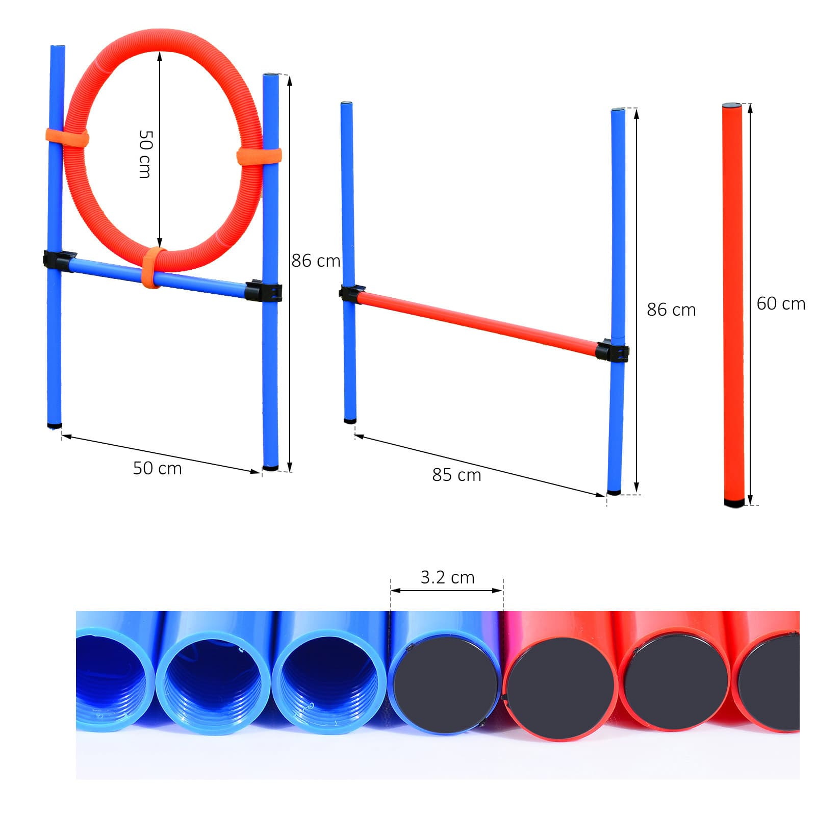 pet agility set training spiel set hund jump hoop stangen tunnel ...