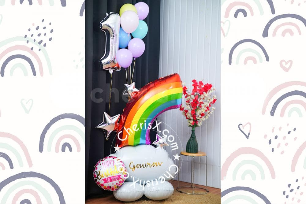 Bright colours and extraordinary design make this balloon bouquet a ...