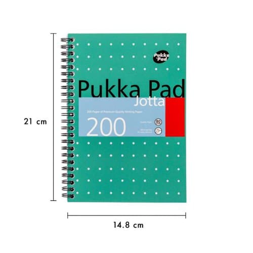 Pukka Pad Ruled Wirebound Metallic Jotta Notebook 200 Pages A5 (3 Pack ...