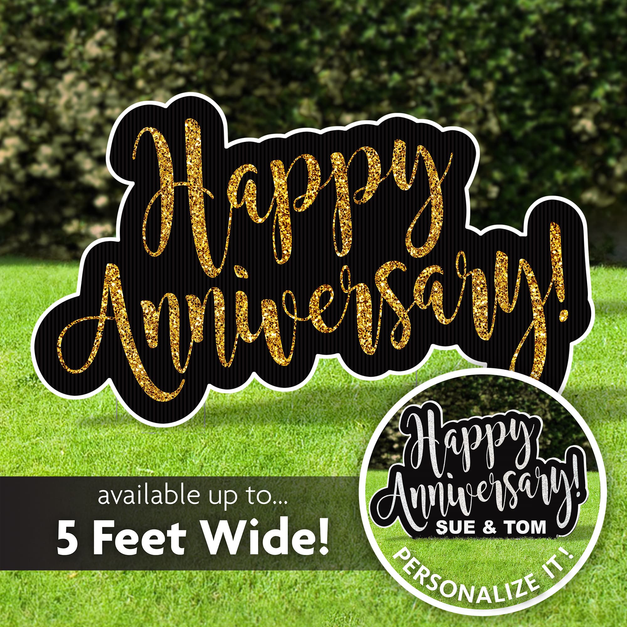 Happy Anniversary Custom Lawn Sign | Oversized Yard Sign