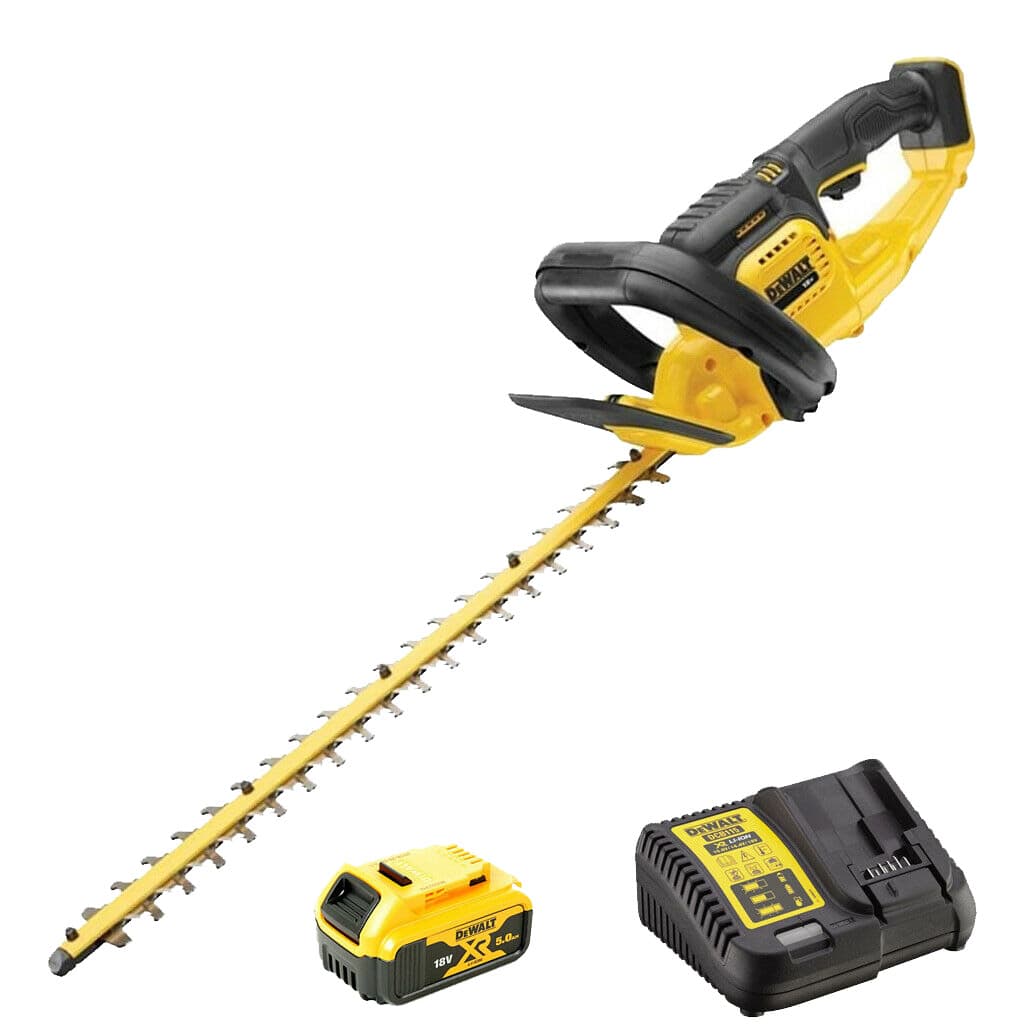DeWalt DCM563P1 Cordless 18V XR Hedge Trimmer with 1x 5.0Ah Battery and ...