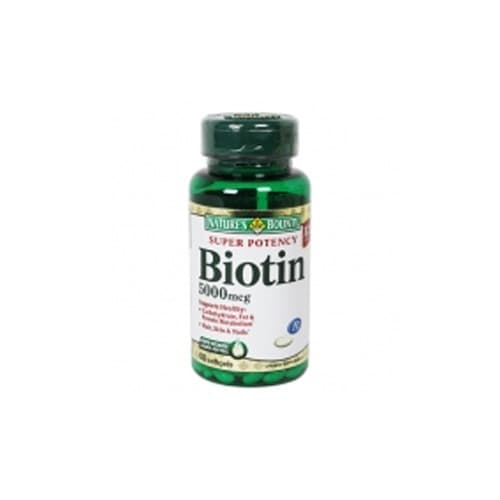 Biotin Supplement Nature's Bounty® Vitamin B7 5000 mcg Strength Softgel ...