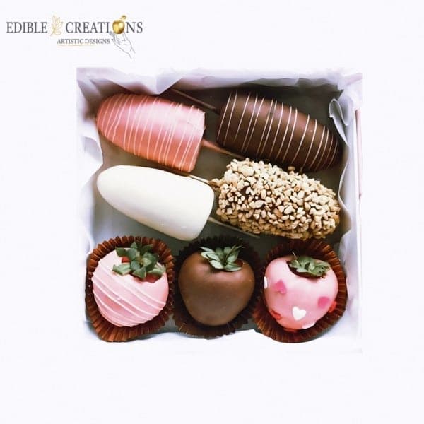 Chocolate Covered Fruit Box: Bananas and Strawberries | Edible Creations