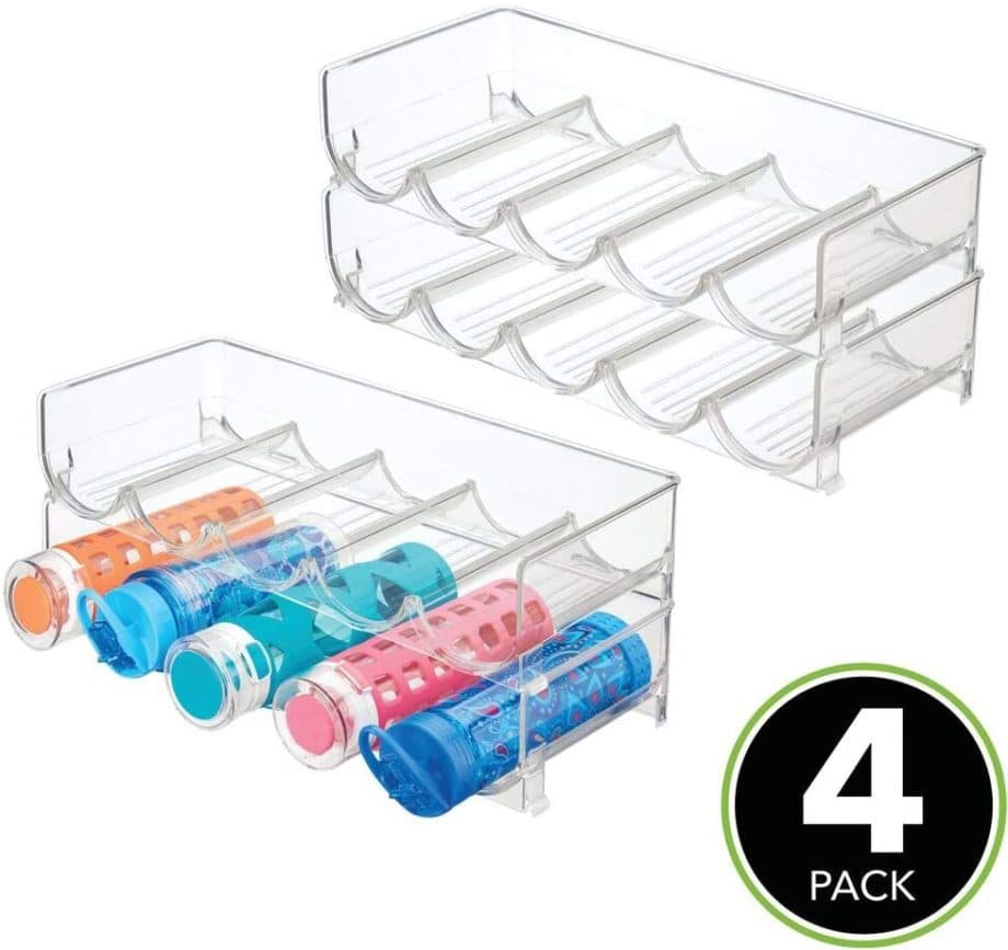 mDesign Plastic Free-Standing Water Bottle and Wine Rack Storage ...