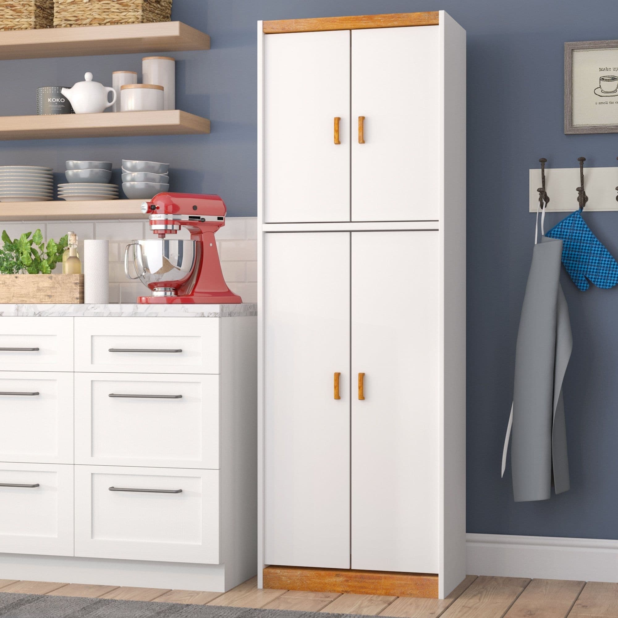 Slim Tall Kitchen Pantry Storage Cabinet