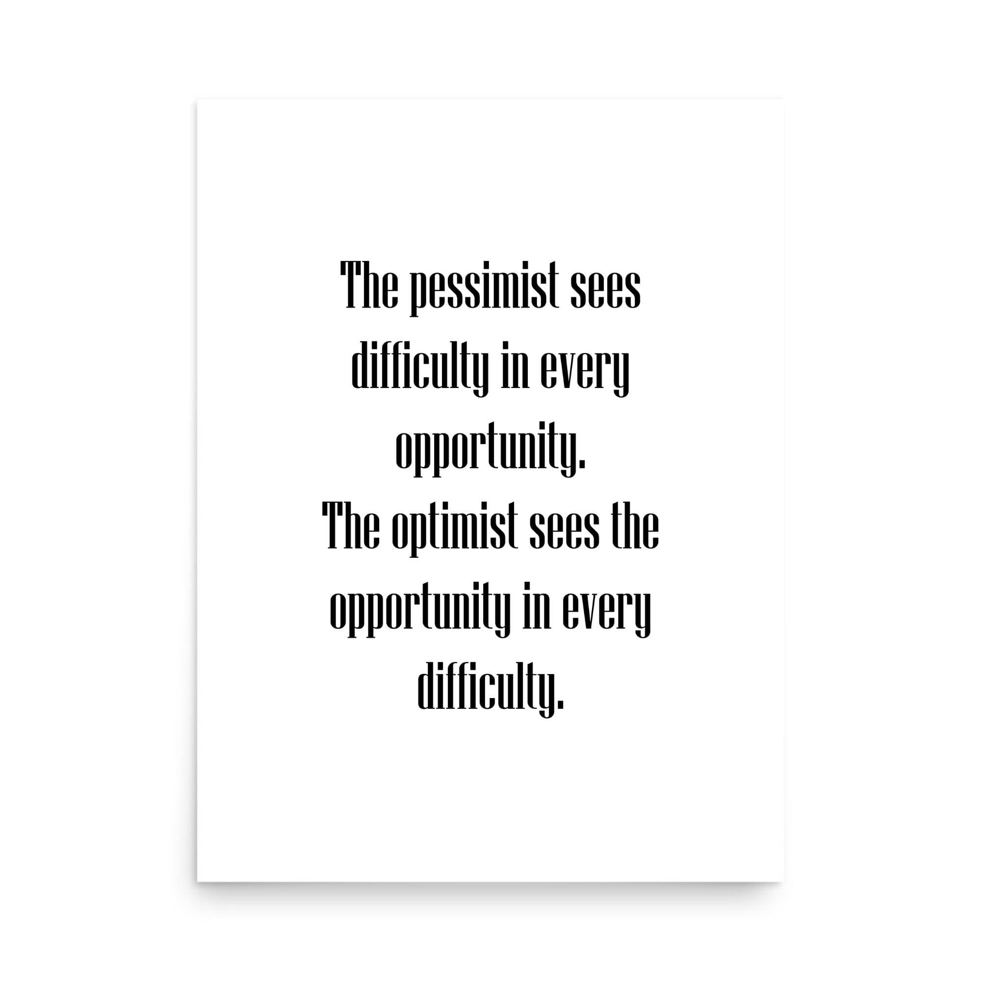 The Pessimist Sees Difficulty Quote | Digital Download - Grace Mastered