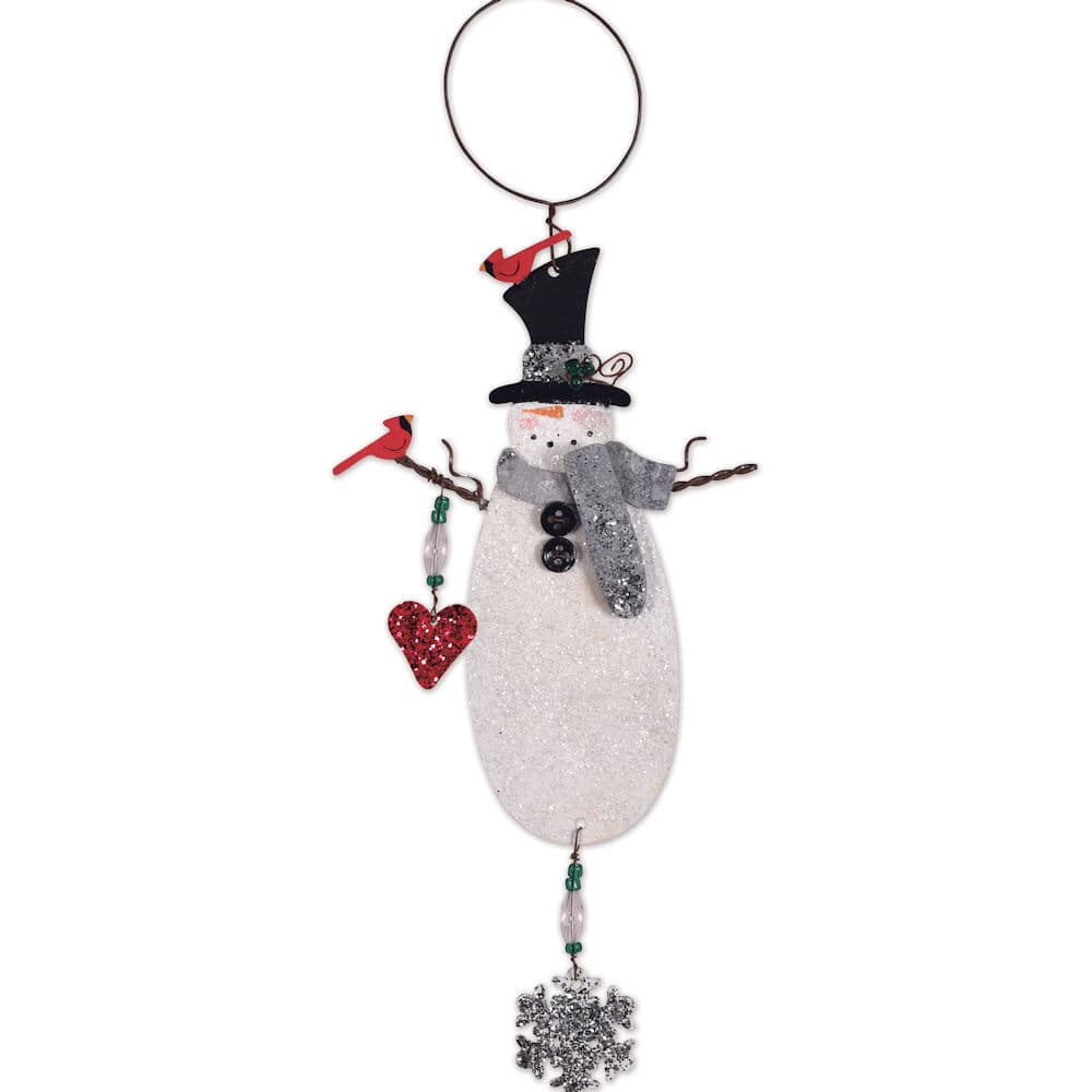Glittery Snowman Ornament - Happy Holidayware