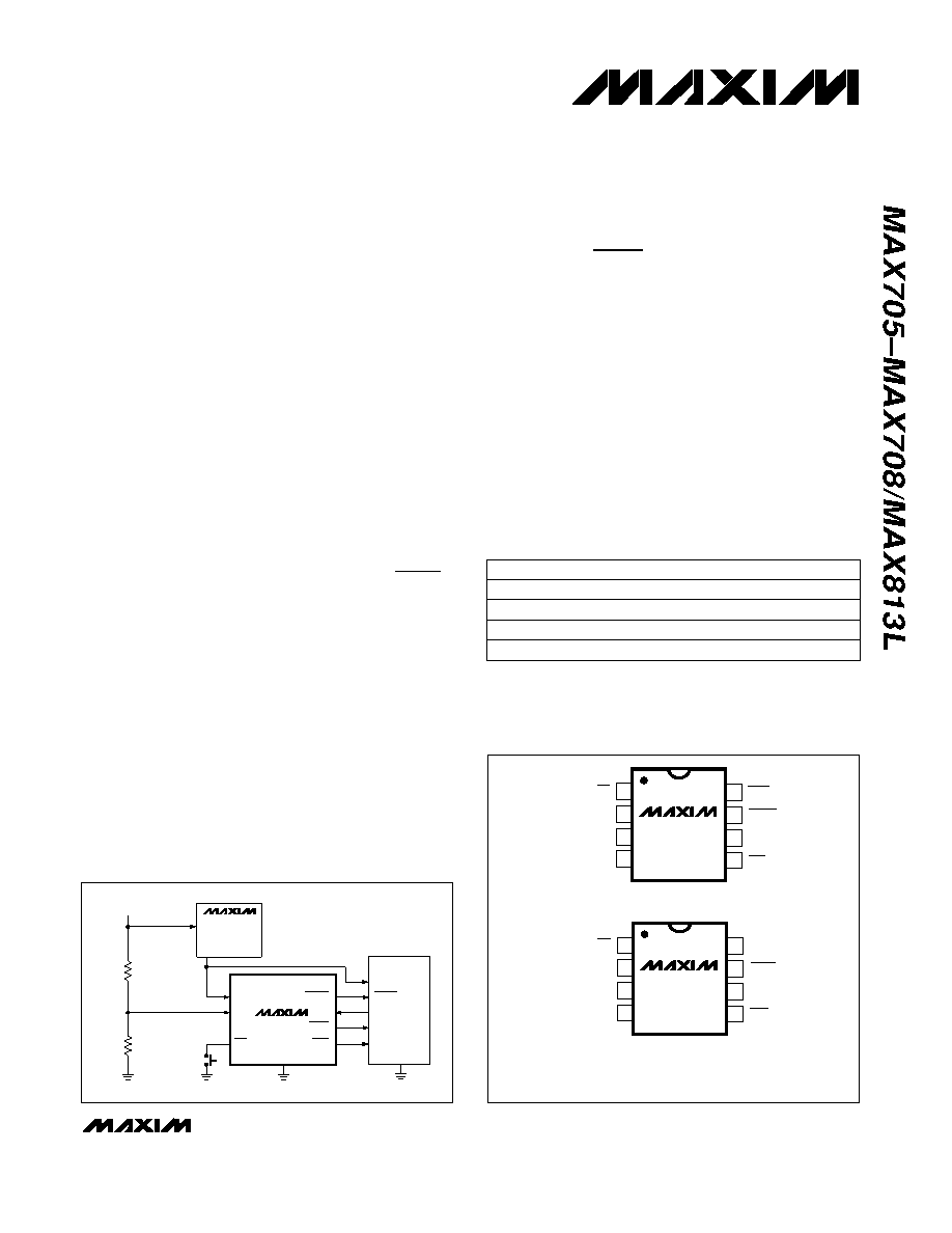 MAX706 datasheet(1/12 Pages) MAXIM | Low-Cost, uP Supervisory Circuits
