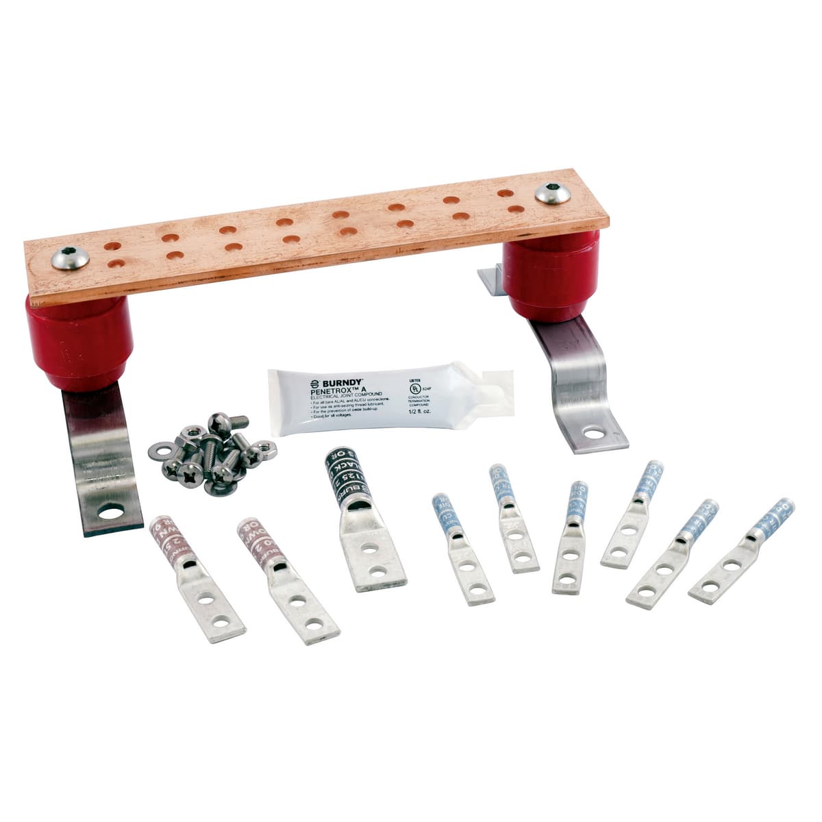 Grounding and Bonding, Grounding Bus Bar Kit, 2 X 10A, 9 Lugs, 6, -2, 4 ...
