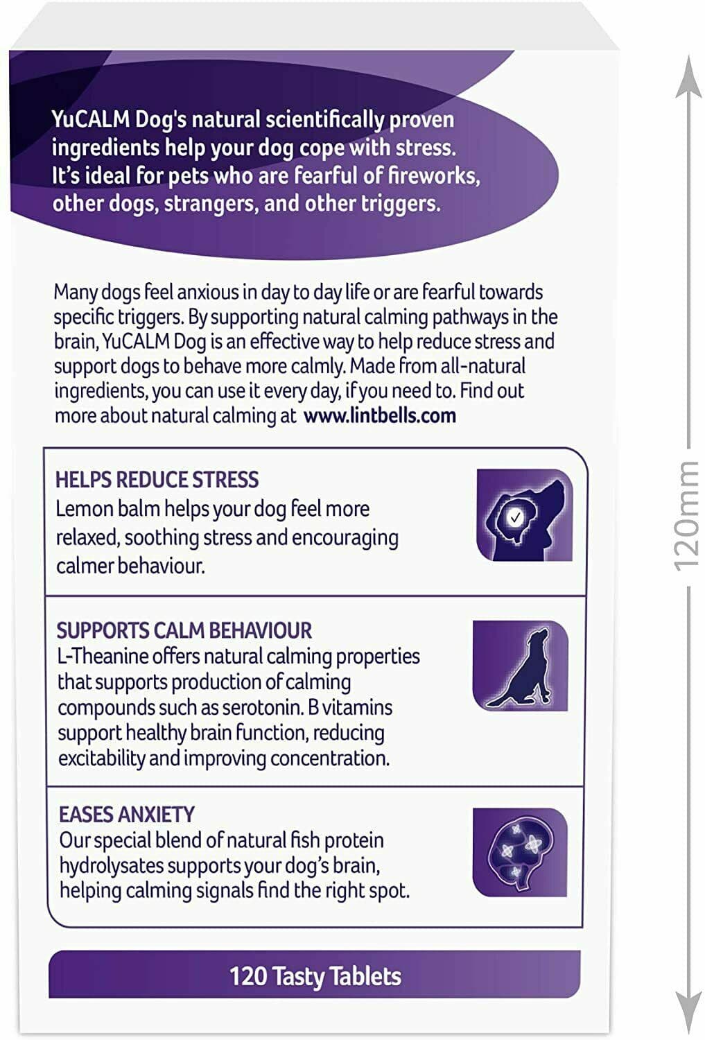 Lintbells YuCALM Natural Calming Dog Supplement - 120 Tablets for sale ...
