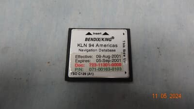 BENDIX KING DATA CARD P/N 071-00163-0103 KLN-94 Americas Nav. Database ...