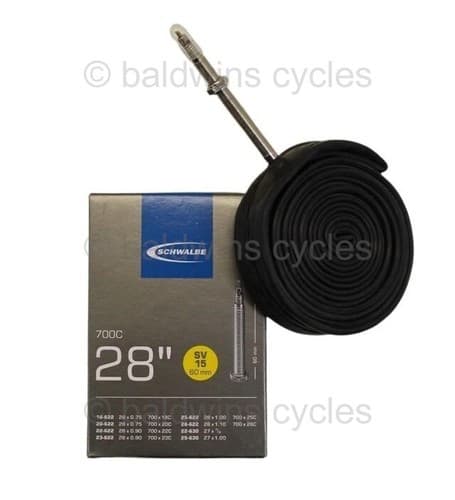 700 x 28c SCHWALBE SV15 XL60 Inner Tube 60mm Presta / French Long Valve ...