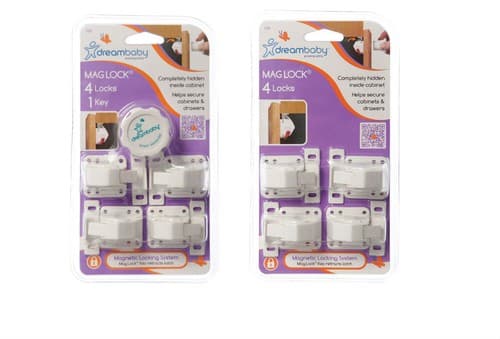 New Dreambaby Mag Lock 8 Locks 1 Key Magnetic Cabinet Drawer Baby ...